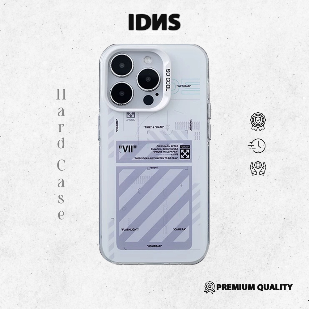 IDNS Hardcase Off-White 01 White Case Iphone 11 12 13 Pro Max 14 Pro Max 15 Pro Max