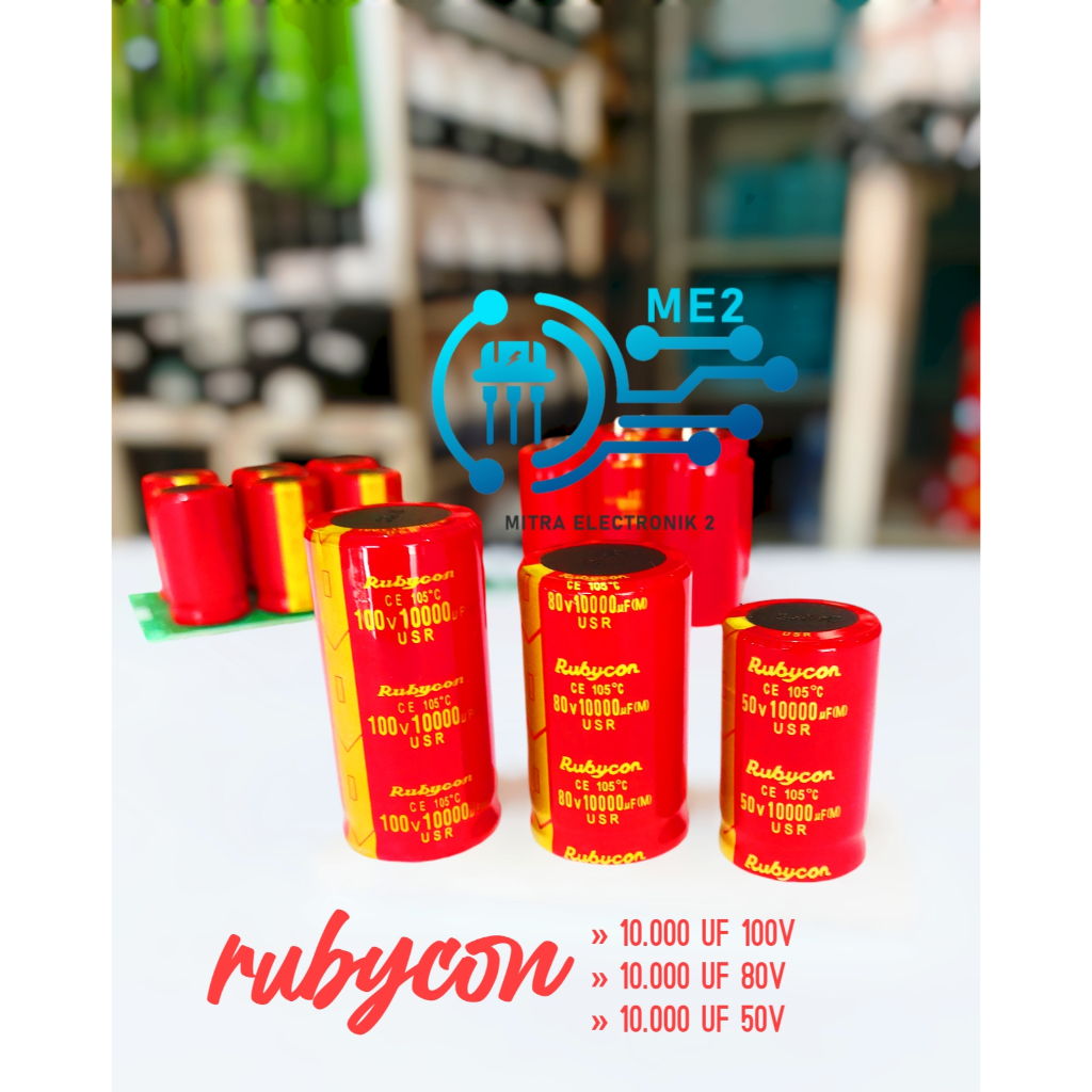 Elco Rubicon Rubycon 10000 uf 50v 80v 100v Original merah