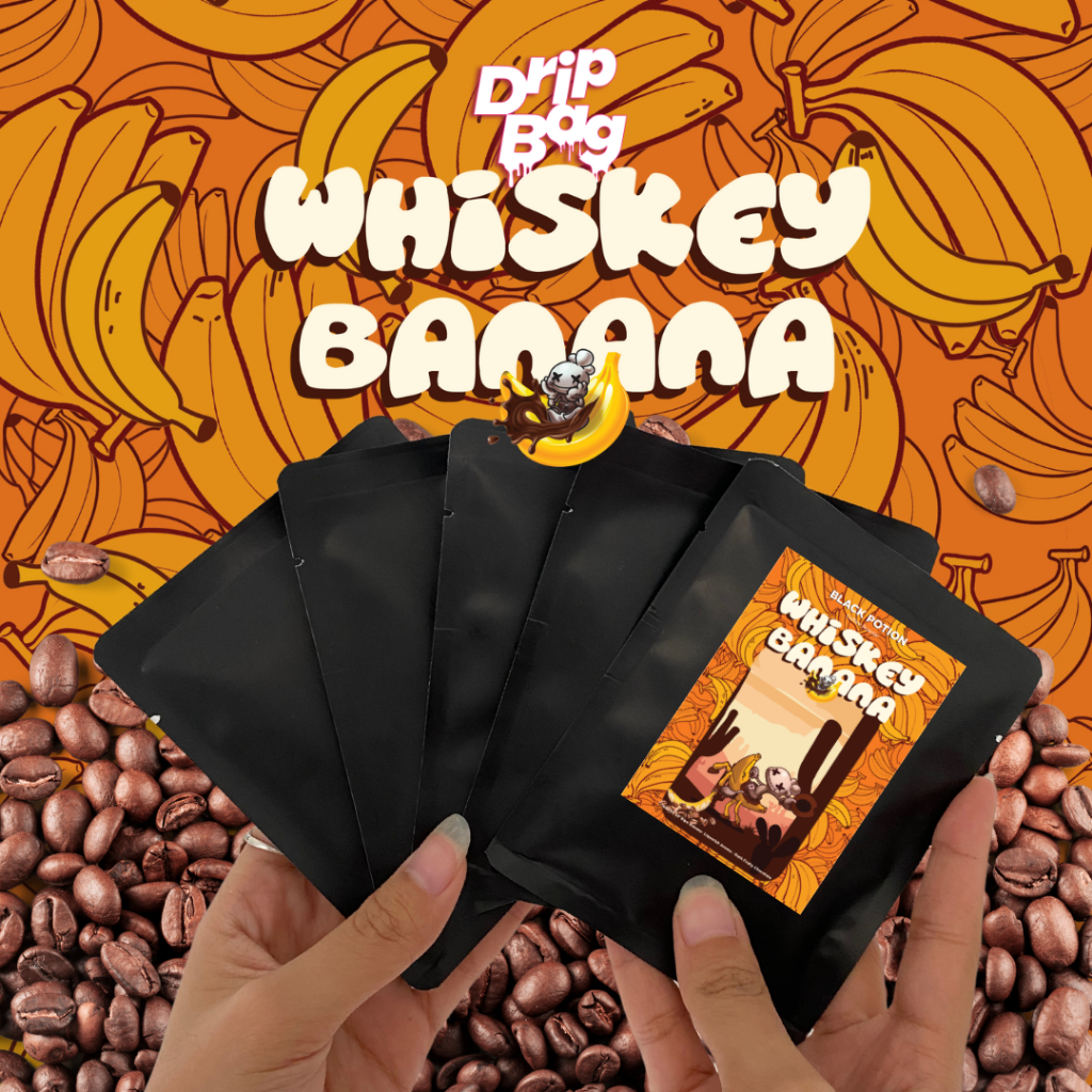 

Whiskey Banana 5 Drip Bag Coffee - ( kopi instant filter ) no alcohol