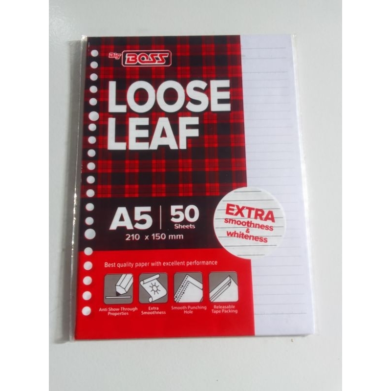 

Big boss loose leaf A5 bergaris isi 50 kembar