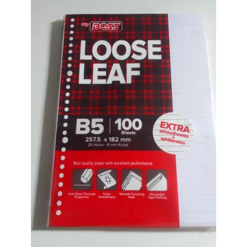 

Bigboss loose leaf B5 bergaris isi 100