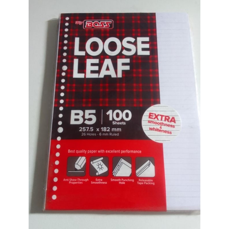 

Bigboss loose leaf B5 bergaris isi 100