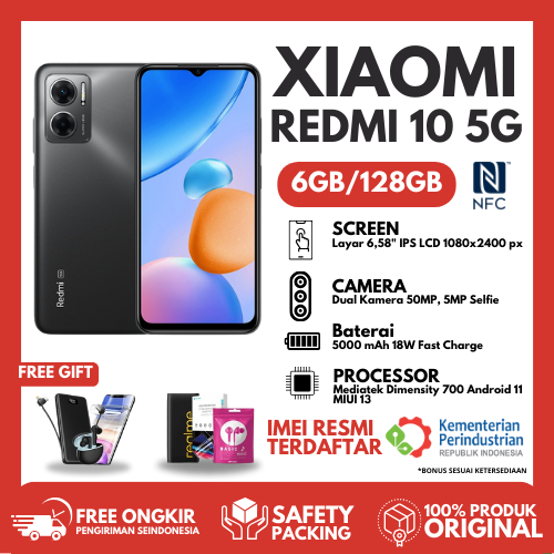 TERBARU XIAOMI REDMI 10 5G RAM 6/128GB [4GB/6GB+128GB] GARANSI