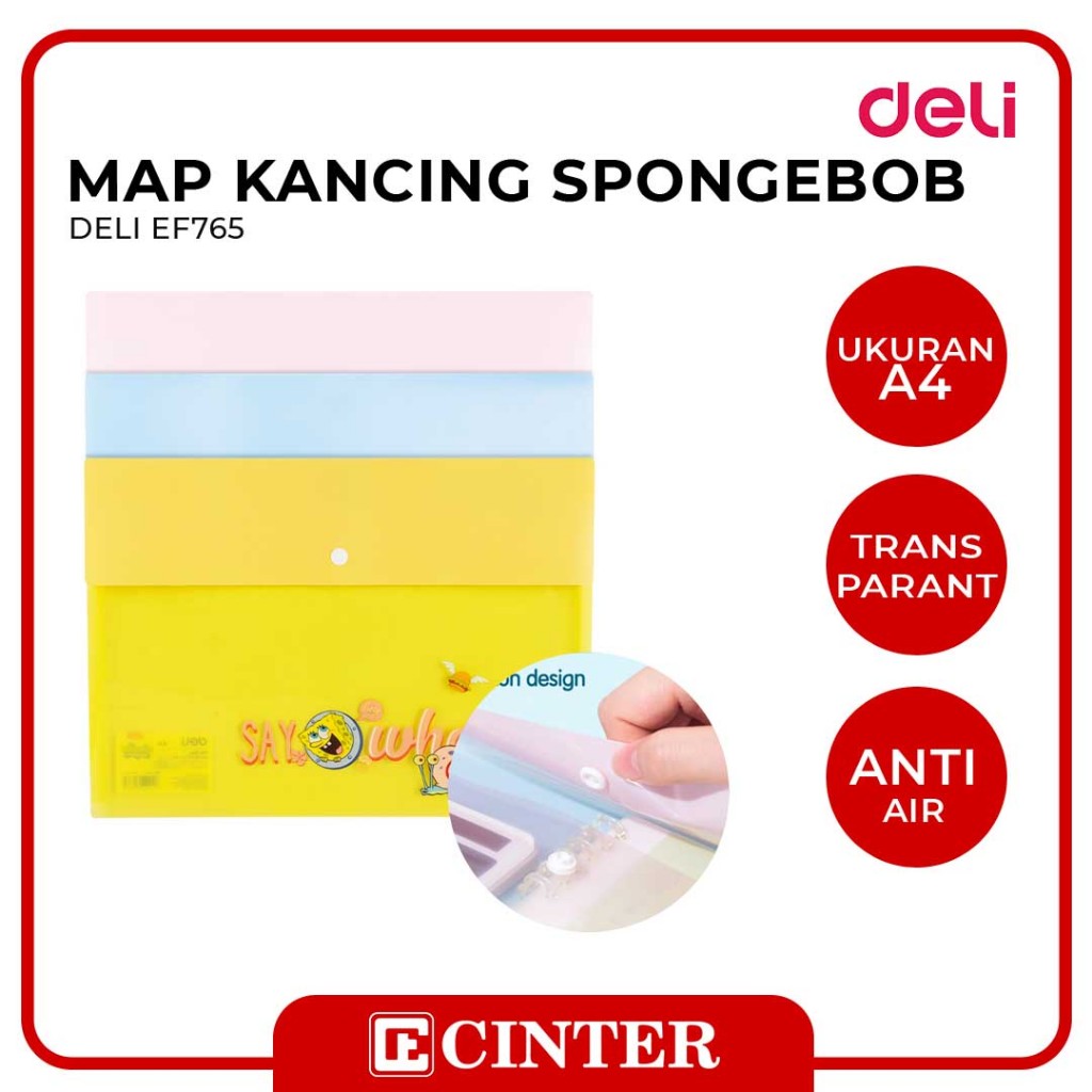 

DELI - MAP FILE / MAP DOKUMEN / MAP KANCING 1 UKURAN A4 EDISI SPONGEBOB EF765