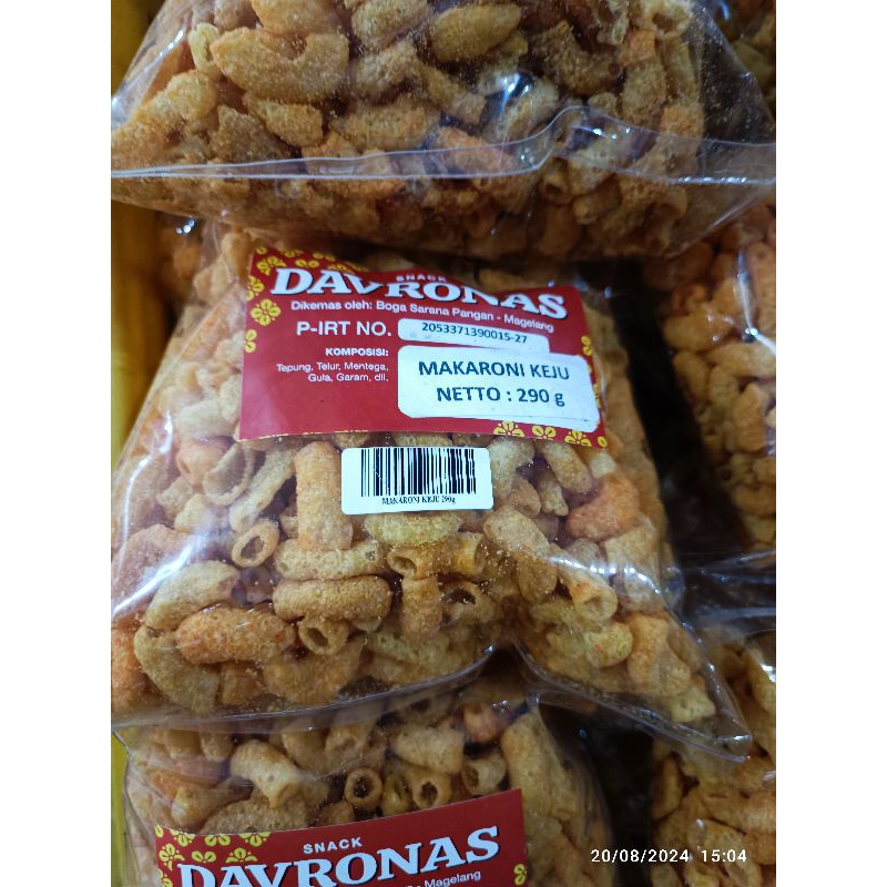 

Makaroni Keju DAVRONAS 290 gr camilan khas Magelang Jogja Semarang Jateng