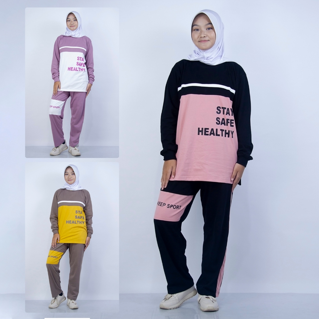 Setelan Olahraga Wanita - One Set Olahraga Wanita - Baju Senam Joging Vira