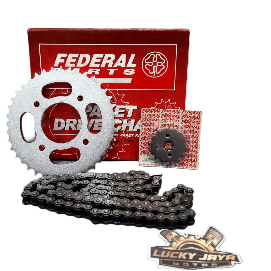 Girset Gearset Chainkit Gear Gir Set Rantai Supra Fit New Karisma Supra X 125 Blade Revo Absolut 40T