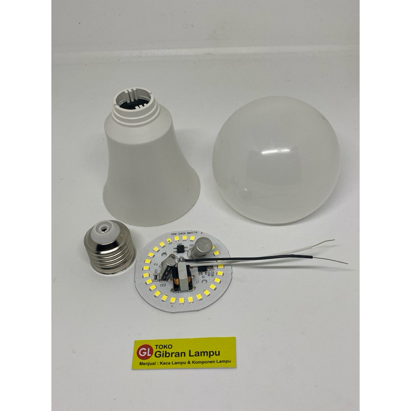 Paket Lampu LED 18 Watt Rakitan Polos - Rakit Satu Set Lampu LED Tanpa Merk - Komponen Merakit LED 1