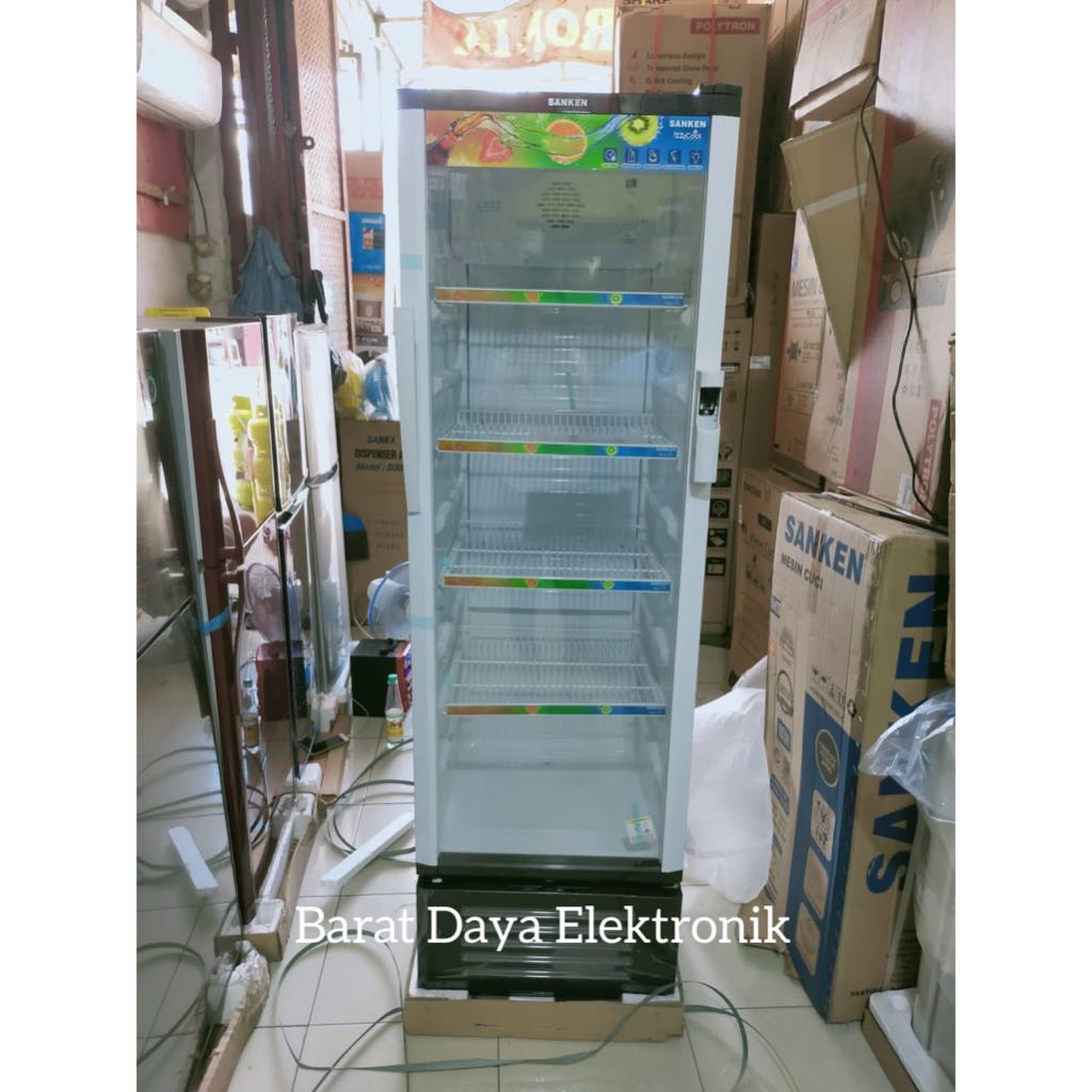 SHOWCASE TINGGI 5 RAK PENDINGIN SANKEN SRS - 275 LEMARI PENDINGIN MINUMAN SHOWCASE SANKEN