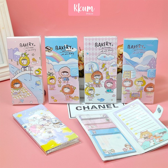 

Sticky notes set 3 in 1 cute/ Kertas memo set/ Pembatas kertas memo