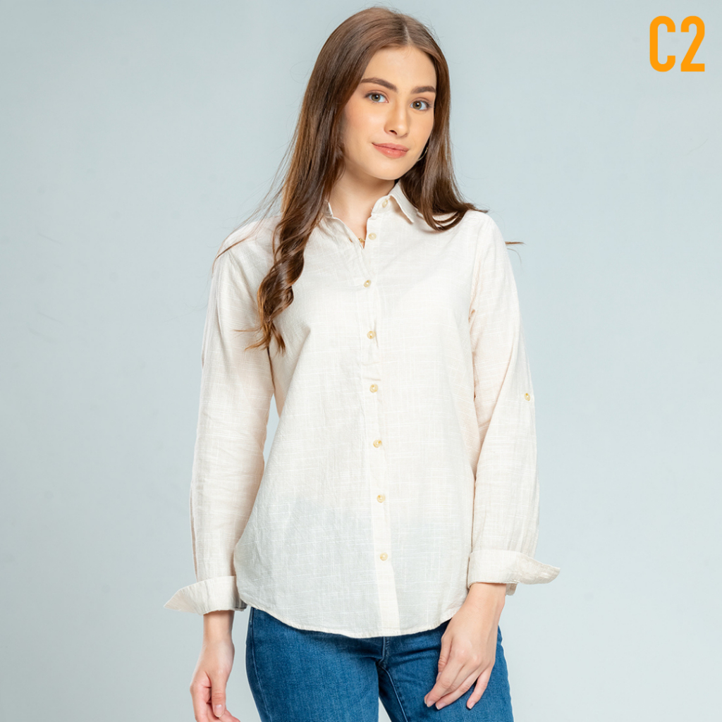 C2 Kianzy Ecru Kemeja Casual Wanita