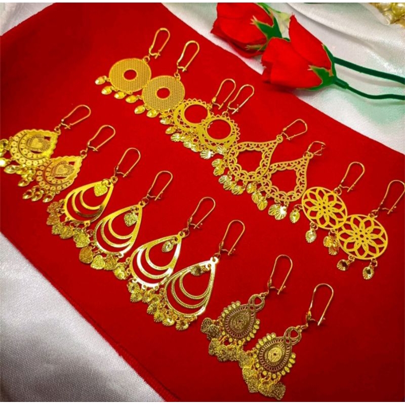 Anting Wanita Dewasa motif bunga kendari lapis emas 24k
