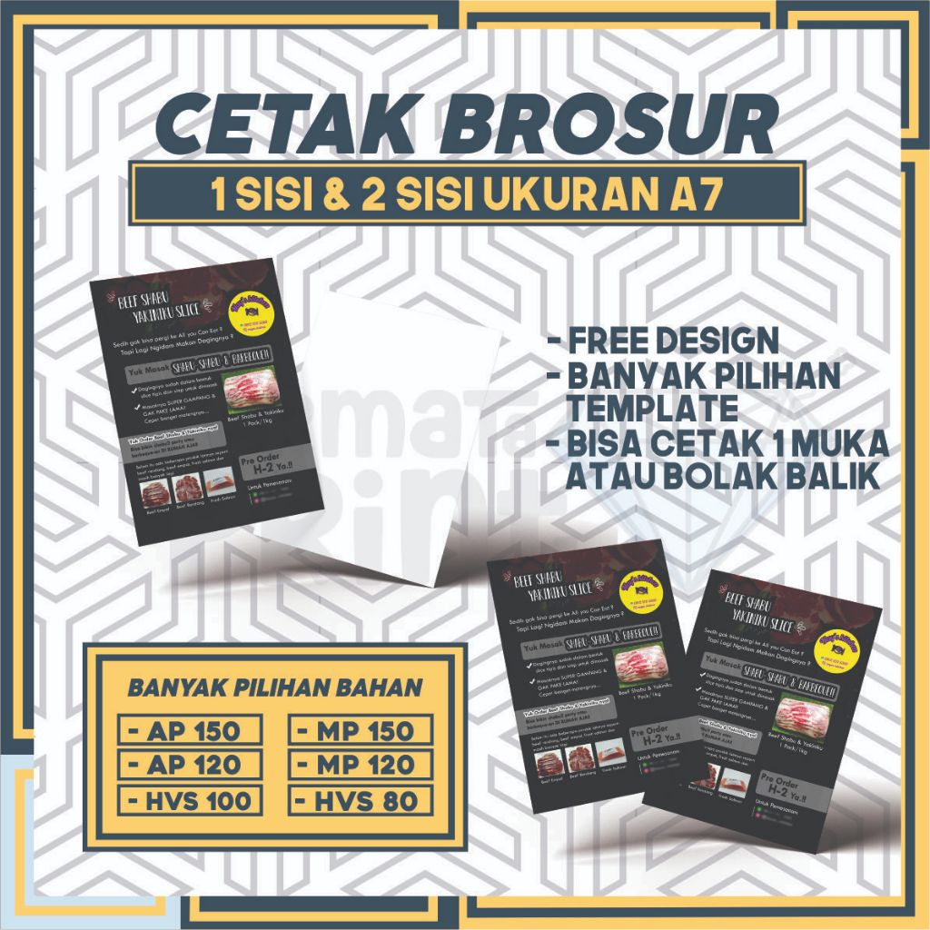 

[A7] Brosur Promosi Ukuran A7 Custom Free Design / Brosur Ukuran A7 Cetak 1 Sisi Dan 2 Sisi Murah Premium