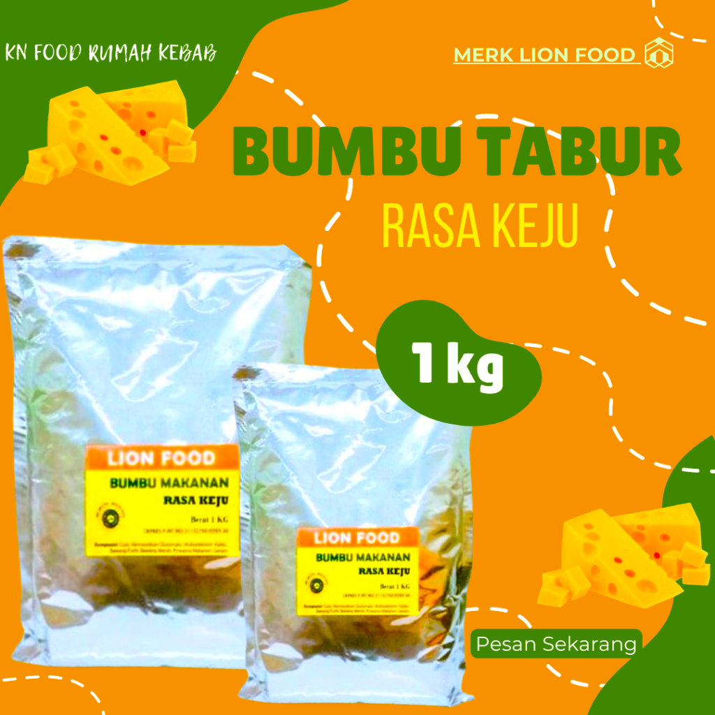 

keju manis kemasan 1000 gram bumbu tabur ala shihlin LION FOOD