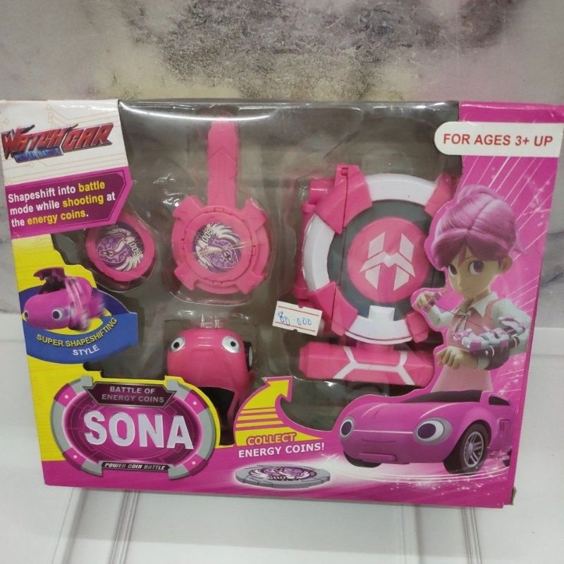 732 - Mainan Robot Jam Sona Pink Battle Of Energy Coins