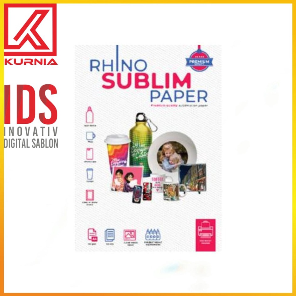 

Ready Rhino Kertas Sublim Transfer Paper Sublim Premium Ukuran A4 TPS 2 K37