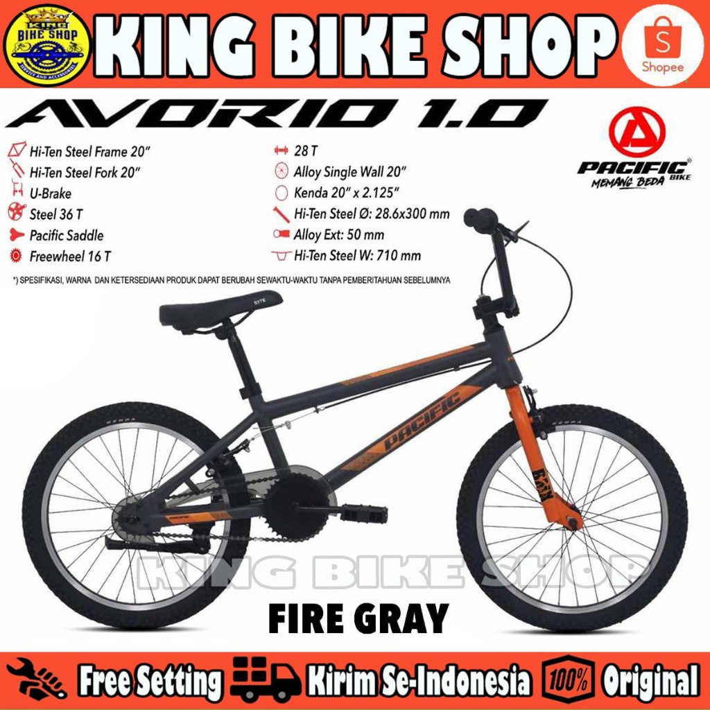 Sepeda Anak Laki BMX PACIFIC AVORIO 1.0 Ukuran 20 Inch Usia 8-12 Tahun