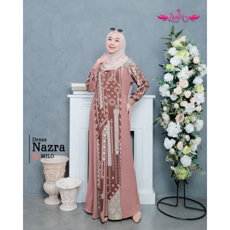 NAZRA DRESS by ZAHIN / NAZRA DRESS / GAMIS MOTIF / GAMIS CRINGKEL / GAMIS WANITA TERBARU