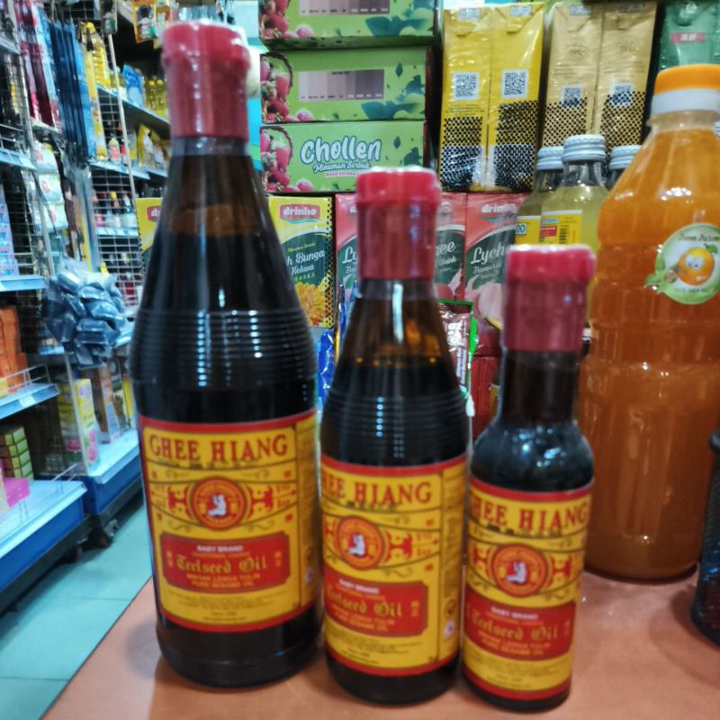 

minyak wijen, muayu, ghee hiang ukuran 680 ml 300ml , 155ml