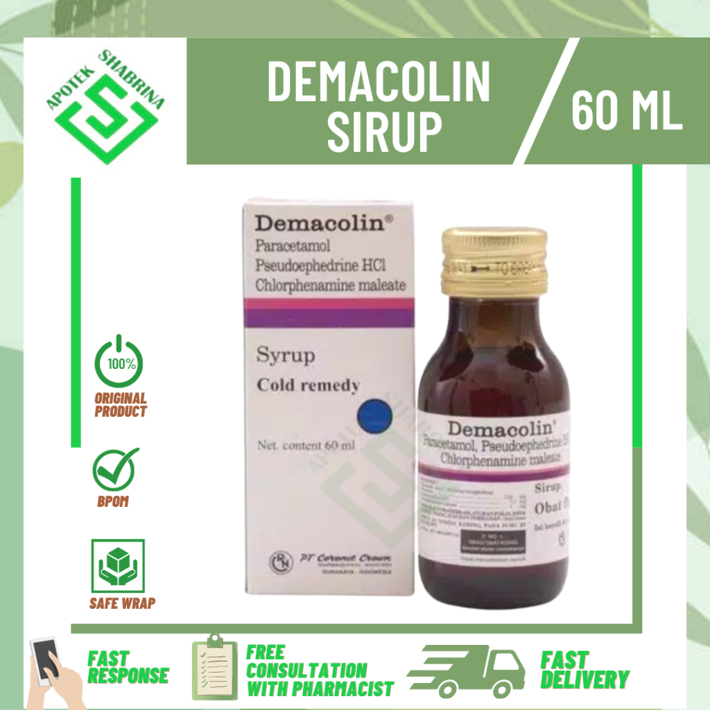 DEMACOLIN SIRUP / DEMAM HIDUNG TERSUMBAT PILEK
