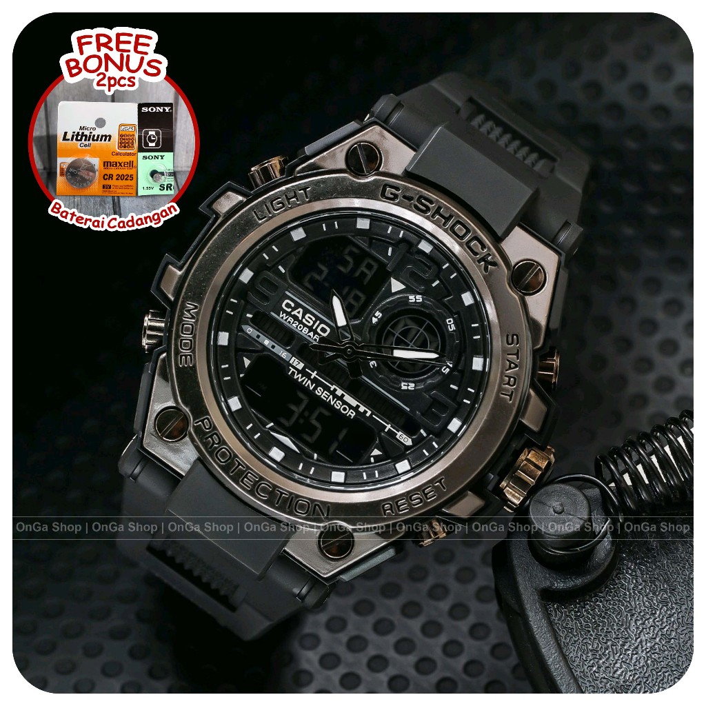 Jam Casio G Shock G-Steel GST8600 Hitam Full Black FullBlack Grade Original Digital Analog Jam Pria