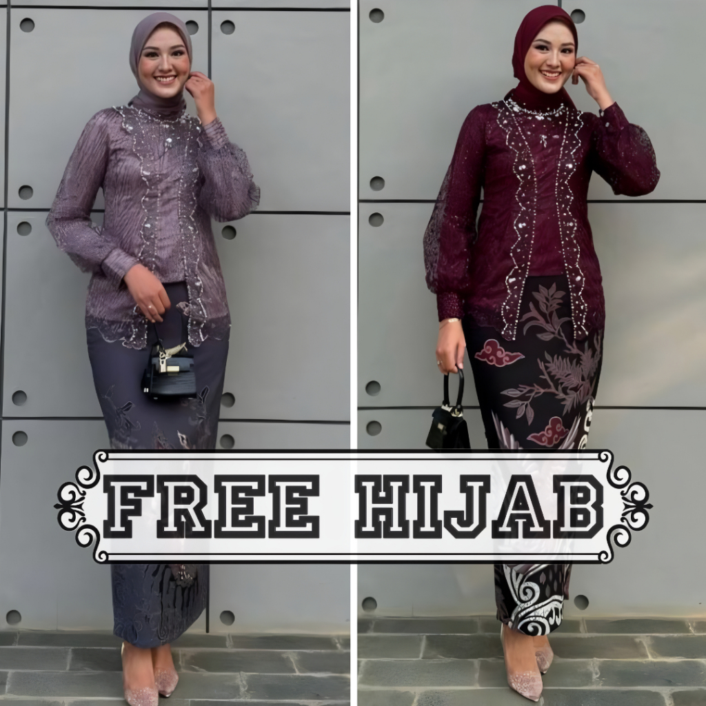 Couple Kebaya Kutu Baru Wisuda Modern Set Kebaya Tunik Lamaran Tunangan Batik Baju Couple Kondangan