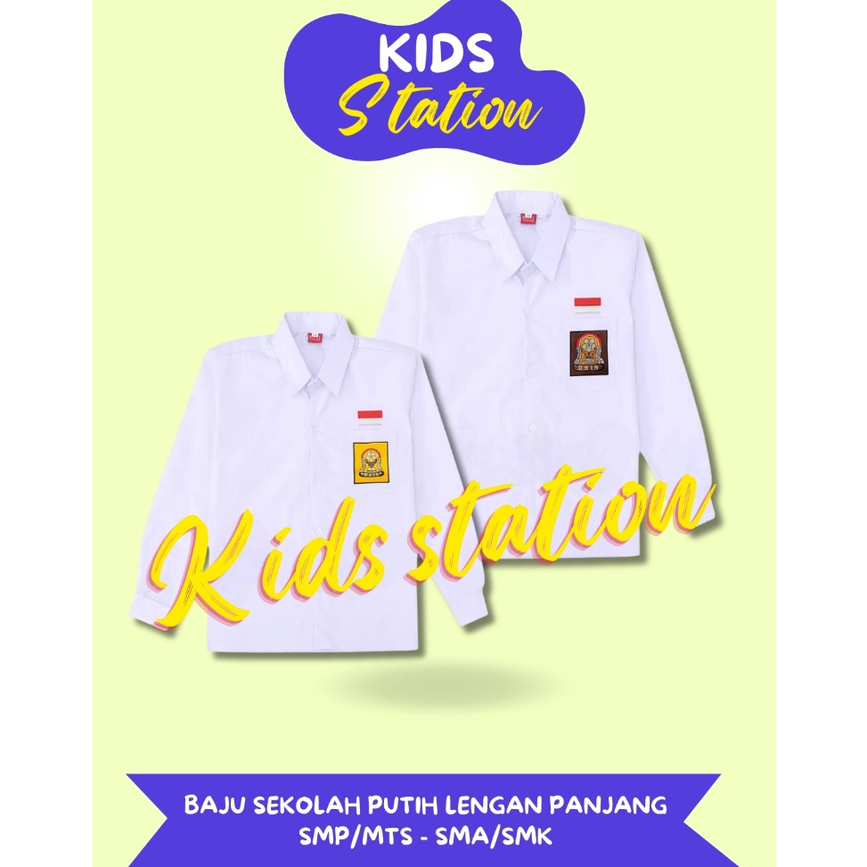 Hot Sell Baju Seragam Sekolah OSIS Putih SMP SMA Lengan Panjang Anak Laki Laki Perempuan Wanita