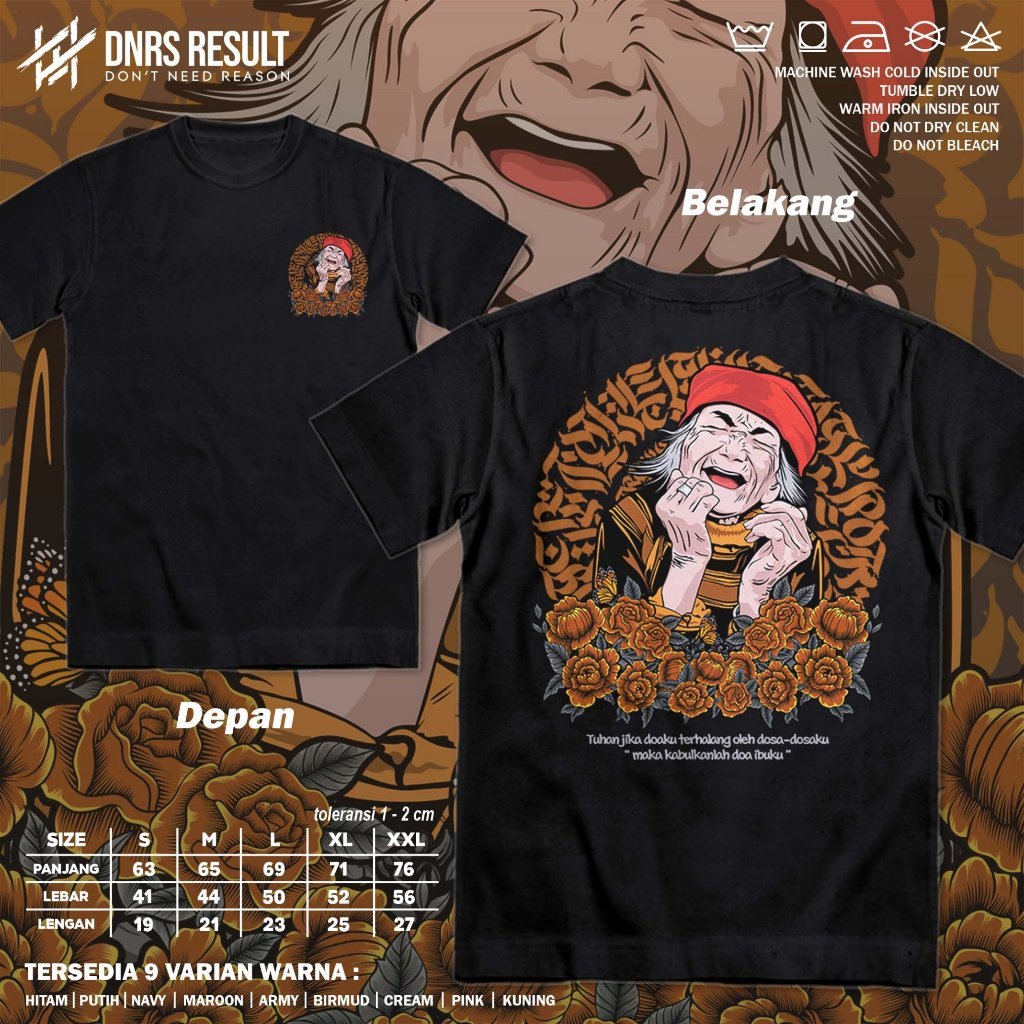 Kaos Doa Ibu - Baju Distro Dakwah Islami Santri Muslim - Tshirt Kata Kata Jawa