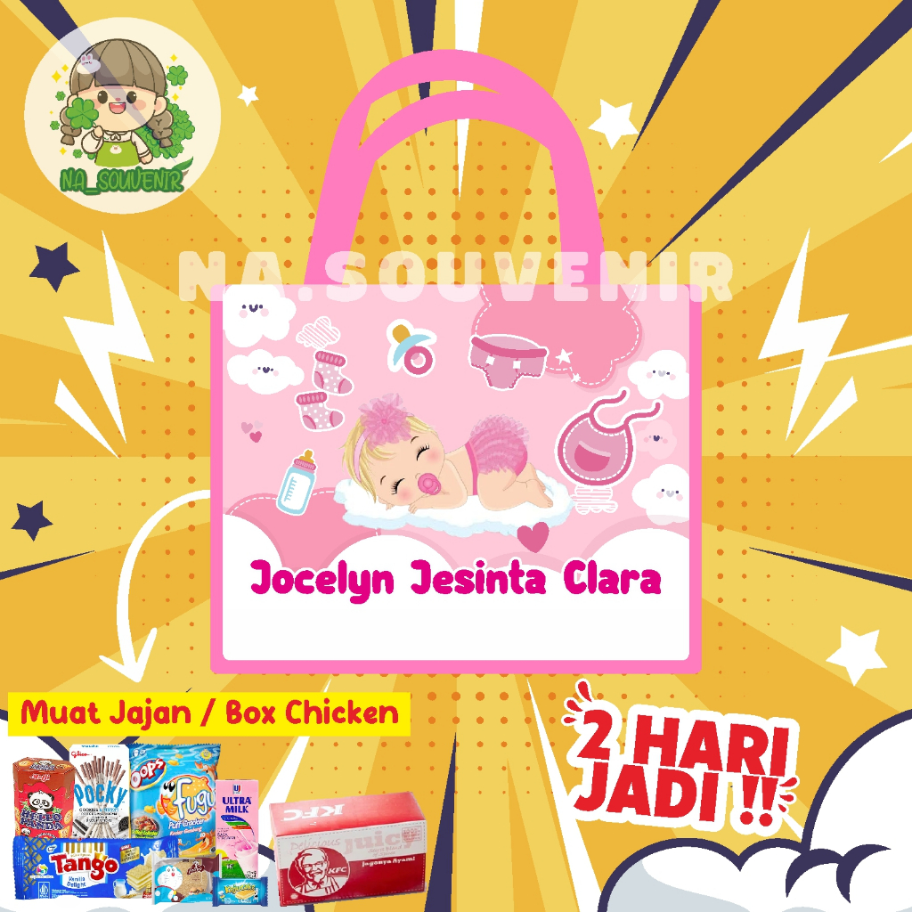 

Tas Ultah / Goodie bag ultah / tas uilang tahun terlaris / tas tema newborn