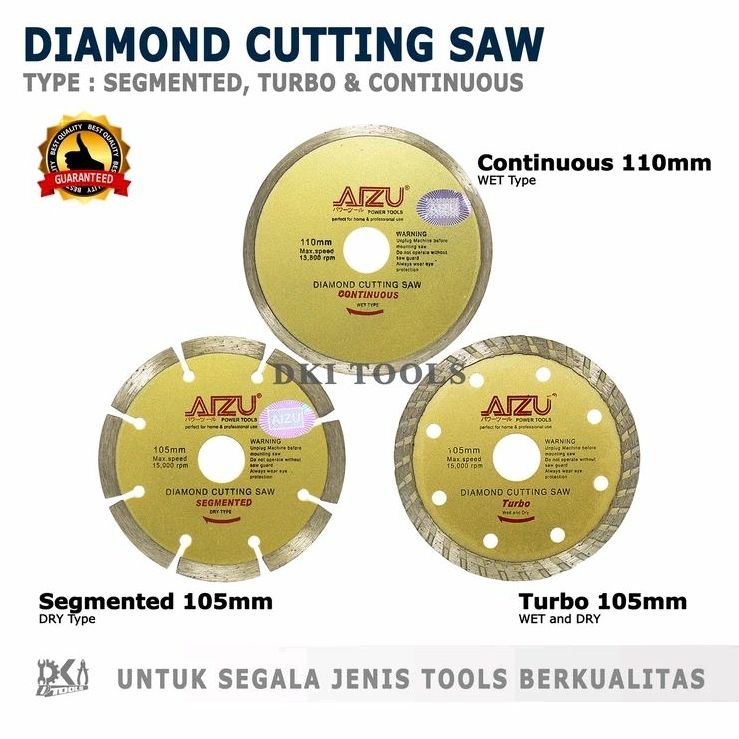 AIZU Mata Diamond Gerinda Potong Keramik Kering Basah Wet Dry 3.5" dan 4" Inch