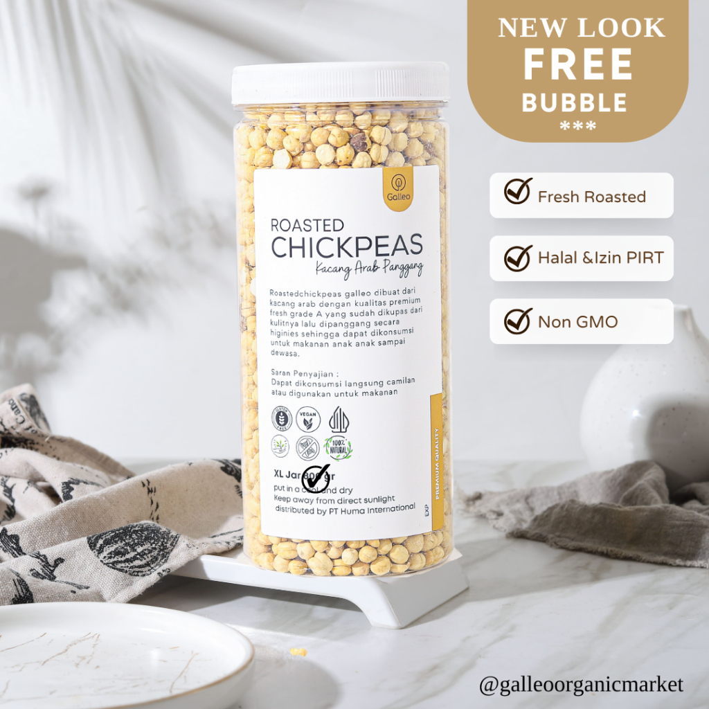 

Kacang Arab Premium Panggang Renyah Gurih 100 % Roasted Chickpeas