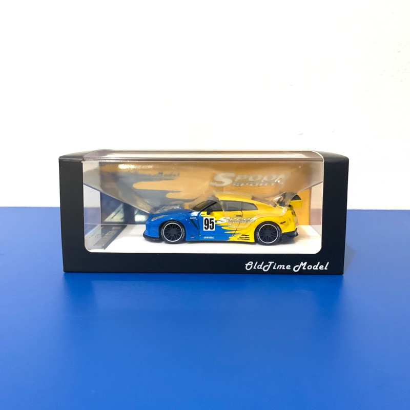 Old time model 1:64 LB GTR R35 High wing yellow blue Spoon full open part - resin