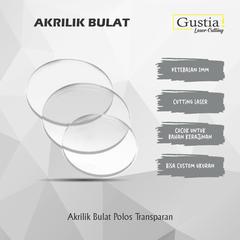 Akrilik Bulat Polos | Akrilik Custom Transparan Bening