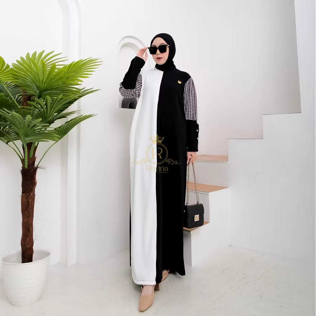 GAMIS MANDA KOMBINASI 2 WARNA LENGAN POLOS TERBARU//GAMIS MUSLIM KOMBINASI//GAMIS VIRAL KOMBINASI
