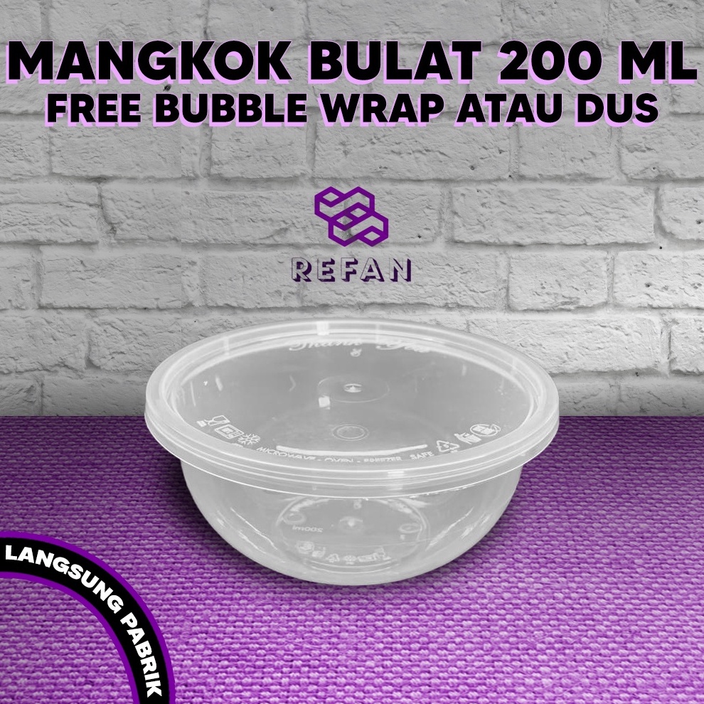 Hemat 5 Mangkok Plastik 2 ml Thinwall  Tempat Kotak Makan Nasi Cup Puding