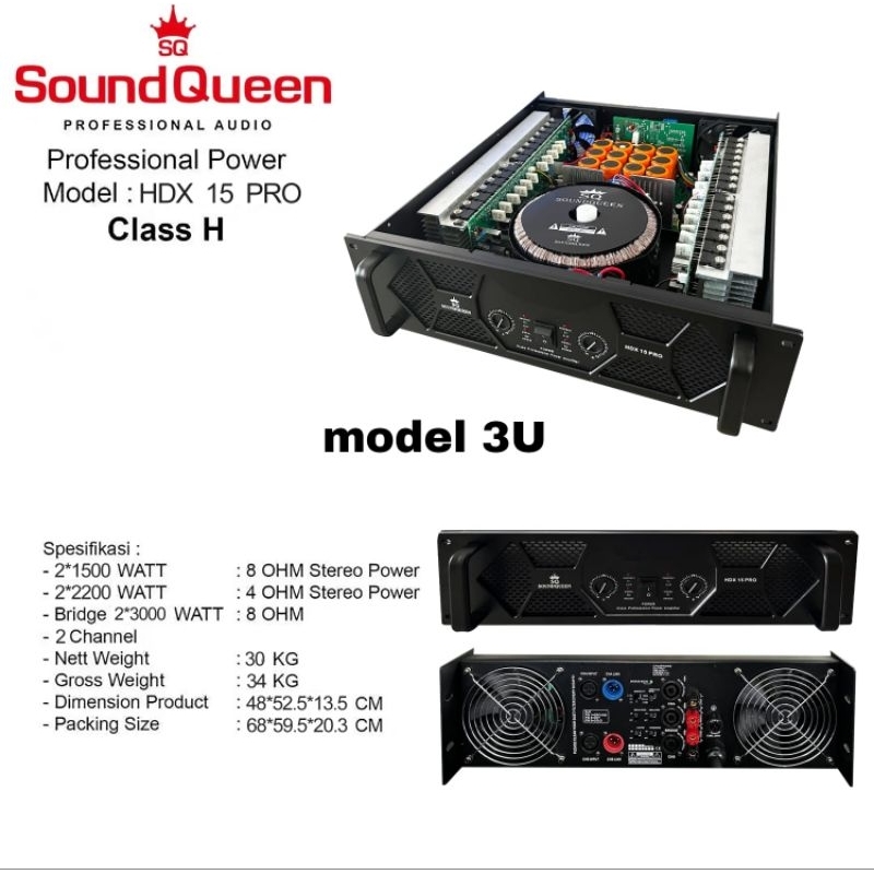 Power Amplifier Soundqueen HDX 15Pro / Soundqueen HDX-15 Pro