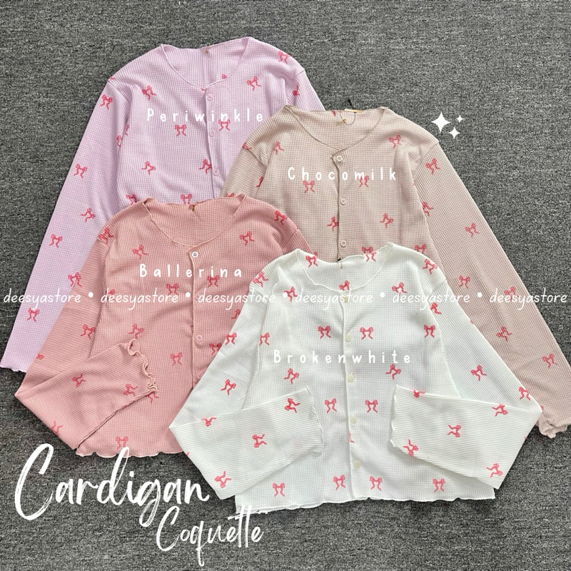 CARDIGAN RIB CROP TOP || CARDIGAN CROP RAJUT || CARDIGAN RAJUT MOTIF PRINTING || CARDIGAN KOREAN STY