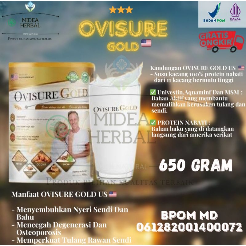 

OVISURE GOLD Asli USA KALENG 650 Gram - Susu Terapi Atasi Nyeri Sendi Tulang Dan Otot