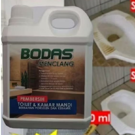 BODAS PRMBERSIH KERAK KAMAR MANDI 1LT  ampuh  ,gratis kuas dan sarung tangan plastik