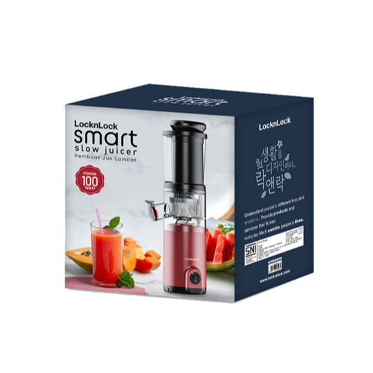 Locknlock Ejj143Red Slow Juicer 100 Watt Tanpa Ampas Ejj 143 Red