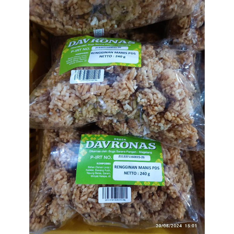 

Rengginang/rengginan manis pedas Davronas 240gr khas Jogja Semarang Magelang Jateng
