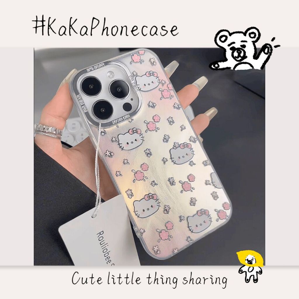 Latest Case iPhone Ins Kartun Kucing Bunga Kecil HelloKitty iPhone 11/12/13/14/15/6/7/8 Series X/XR/