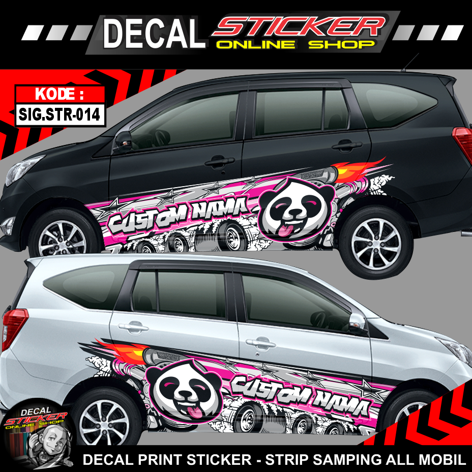 DECAL STICKER MOBIL ALYA-AGYA, CALYA, SIGRA, AVANZA, SEDAN, FORTUNER, PAJERO MOTIF THAILOOK TURBO FR