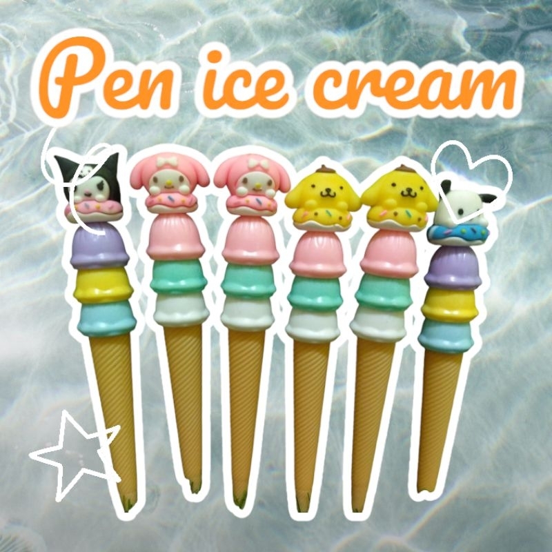 

[nazea stuf] Pen ice cream murah pen unik karakter pen lucu bolpen cute