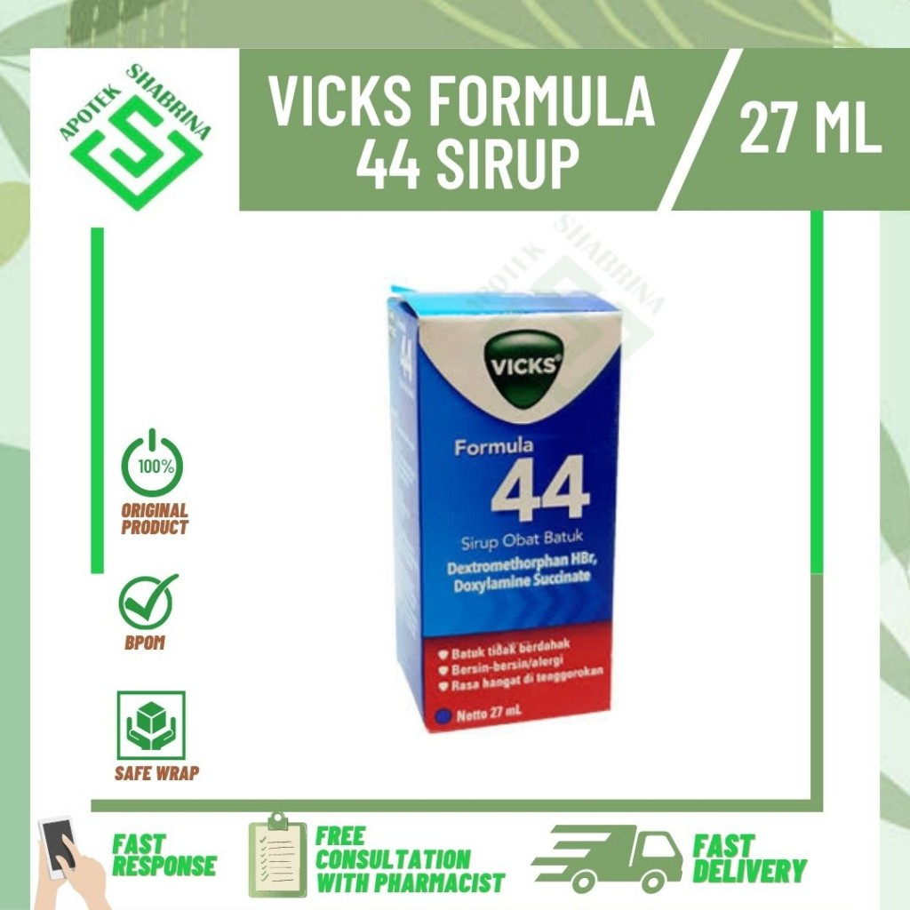 Vicks Formula 44 Dewasa Sirup 27 ml /Vicks Formula 44 Sirup 54ml/ Vicks Formula 44 Sirup 100 ml