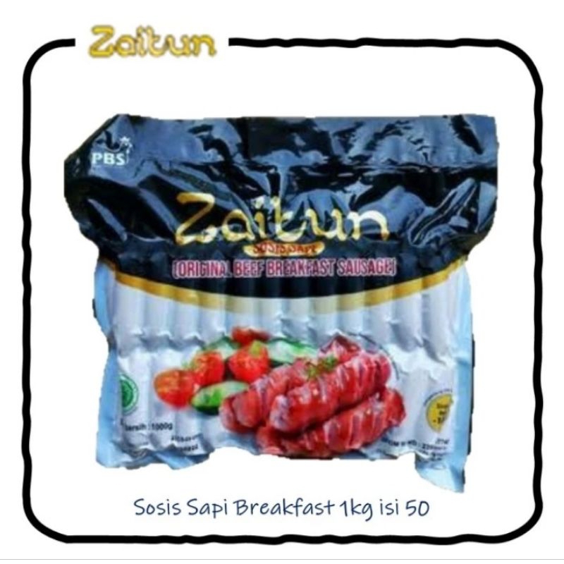 

Zaitun Beef Breakfast Sosis 1000Gr