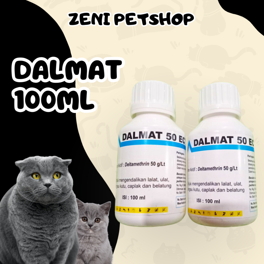 Dalmat 50 EC - Dalmat 100ml - Obat Kutu - Anjing - Kucing - Obat Kutu Mandi - Dalmat 50 EC - Dalmat 