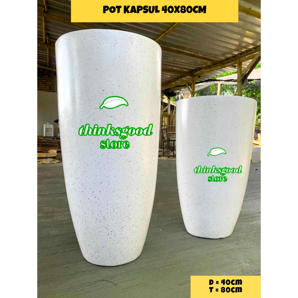 POT BUNGA DAN TANAMAN JUMBO SEMEN TERASO MODEL KAPSUL 40X80