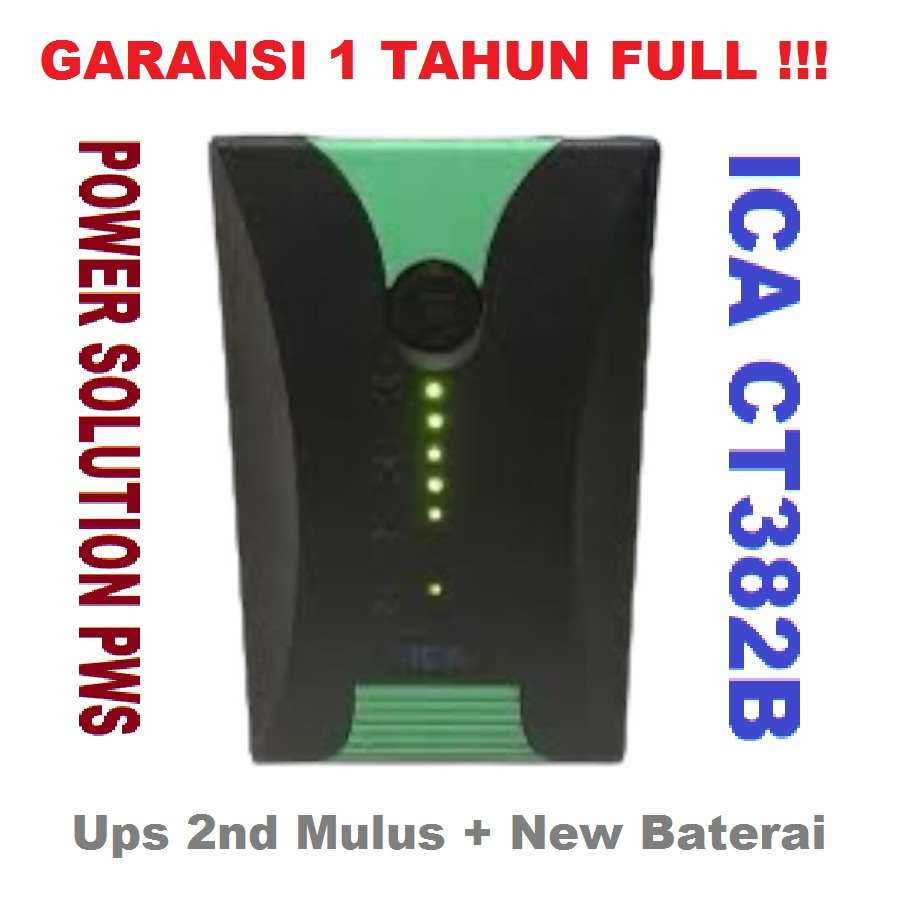 UPS ICA CT382B 600VA / 300Watt With AVR Stabilizer [ UPS 2ND Mulus + New Baterai Bergaransi ]