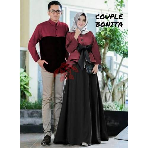 Gamis Couple kasih Pasangan Remaja Modis Kekinian Modern Terbaru 2021 Couple koko gamis lebaran Suam